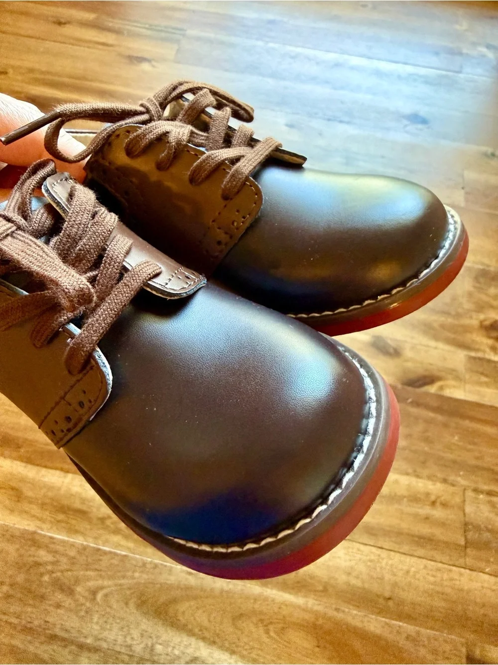Footmates Boys Connor Brown Leather Oxford Dress Shoes Toddler Size 11 NWOB